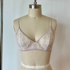 Calvin Klein Lace w/ Mesh Overlay Bralette